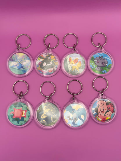 Pokémon Keyring | Double-Sided Plastic Shell & Metal Ring