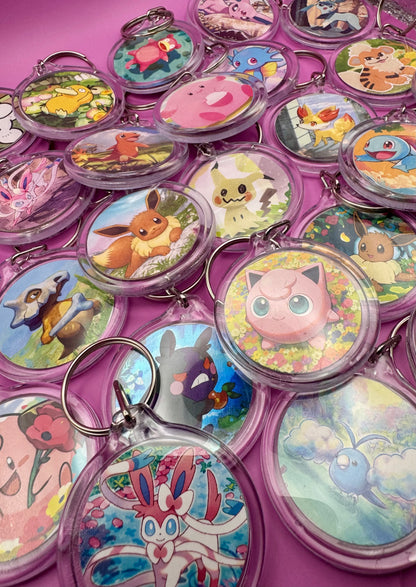 Pokémon Keyring | Double-Sided Plastic Shell & Metal Ring